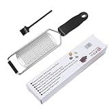 Rallador de queso de acero inoxidable con mango ergonómico, rallador de cocina grueso para queso, zanahorias, jengibre, coco, nueces y ralladura de limón