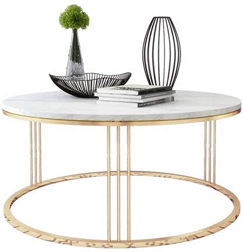 XINTONGDA Mesa Redonda Mesa de Centro de mármol de Mesa Mesa Auxiliar de diseño Decoración de Muebles Lateral Redonda para Sala de Estar,60cm Cover