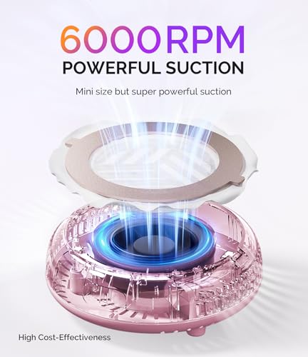 Image of MelodySusie PocketSized Nail Dust Collector with Lightweight Design,HProA 6000RPM Ultra-Small Nail Vacuum Fan with 3 Suction Modes and 30 Disposable Filter Papers for Beginner & Daily Nail Care,Pink