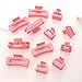 12 Pack Pink Square Claw Clips, Big and Small Neutral Rectangle Hair Claw Clips, Non-slip Matte Large Hair Clips for Women,Strong Hold jaw clip for Thick Thin Hair