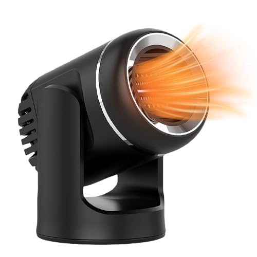 Calentador portátil para coche, función de calefacción y refrigeración rápida 2 en 1, rotación de 360 grados, descongelador portátil de 150 W con purificación de aire, para coche (negro 12 V)
