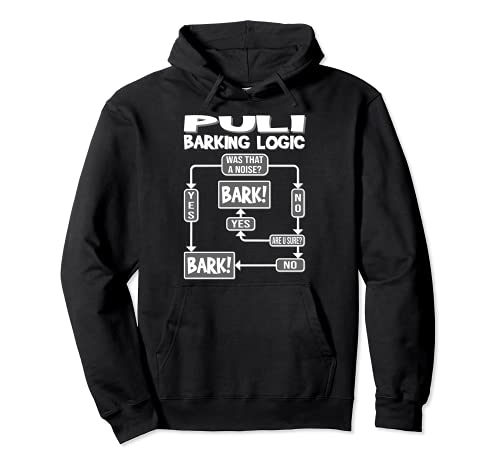Dog Barking Logic, funny dog gift idea, Funny Puli Pullover Hoodie, Black, S
