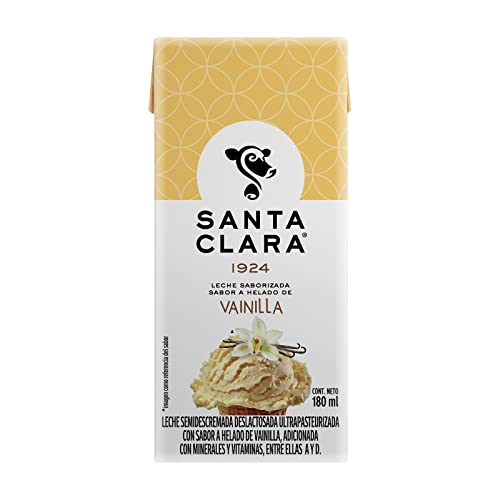 Santa Clara 27 Pack Leche Sabor Helado de Vainilla 180 ml cada uno.