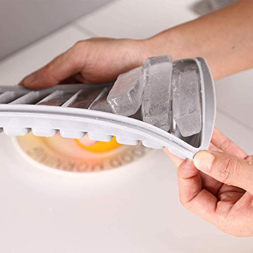 Lessmo 2 Pcs Ice Cube Tray, Long Ice Stick Tray Silicone With Lid, Rectangular Narrow Stick, Reusable, Flexible, Easy Release, For Small Mouth Sport Bottles, Juice Bottles, Cocktail Parties, Gray #TOP4