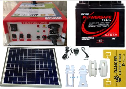 Solar Zatka Machine Set AC DC Fiber Body 50 Acre (Machine, 26 ah ...