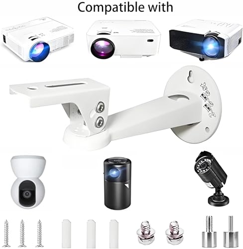 2-Be-Best Mini Projector Wall Mount 360° Rotation 7.8” Length 11 lbs Load Projector Wall Mount White