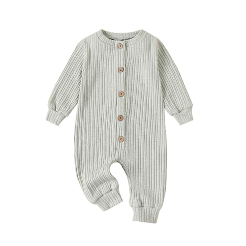 Image of Infant Baby Girl Boy Fall Clothes Knit Long Sleeve Onesie Ribbed Romper Jumpsuit Sweater Winter Coming Home Outfits