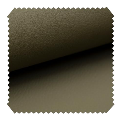 novely® Mustertück SOLTAU - Weiches PU-Kunstleder - Robuster Polsterstoff - Möbelstoff in Echtleder-Optik | Farbe: 07 Olivgrün
