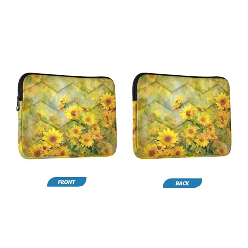 Funda para portátil 13-14 pulgadas en amarillo con girasoles miniatura 2
