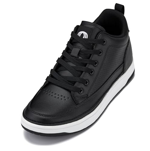 Image of CALTO Men's Invisible Height Increasing Elevator Shoes - Casual Low-top Leatherette Sneakers - 2.4 Inches Taller