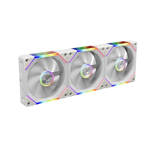 Ventilateur PC ARGB GAMDIAS AEOLUS P2 Blanc 120mm PWM Pack de 3