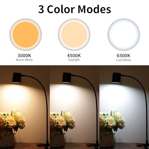 USB Clip-On LED Reading Lamp for Home Office - Black