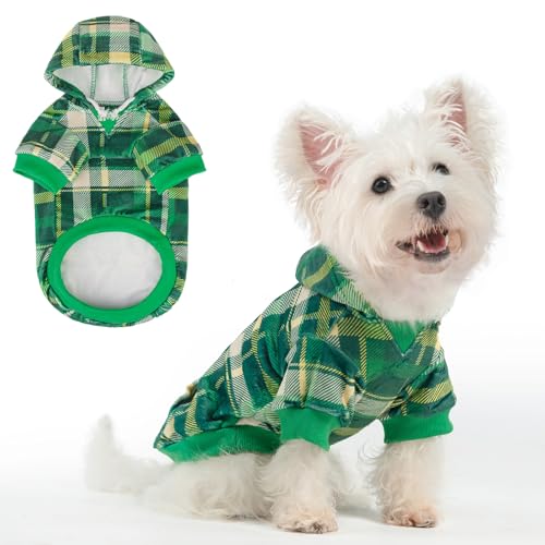 Image of BEAUTYZOO Dog Hoodie Sweaters for Small Medium Large Size Dogs Girls Boys- Premium Quality, Ultra Soft, Superior Comfort Fit, Fleece Lined Hooded Sweatshirt- Cold Weather Pet Clothes Winter Coat,Plaid