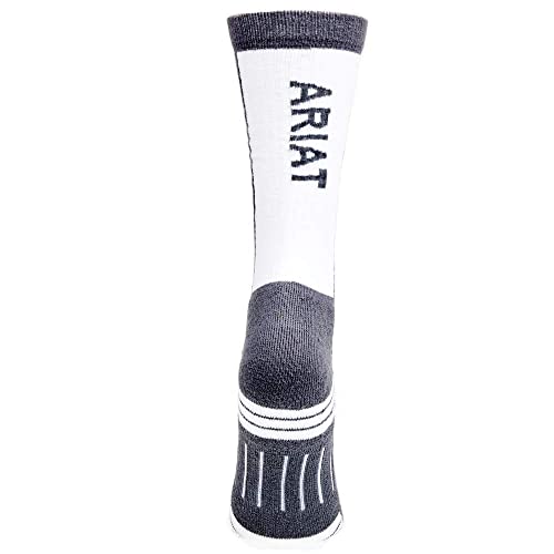 ARIAT Unisex Venttex grey 2pk Mid Calf Performance Socks Black XL3