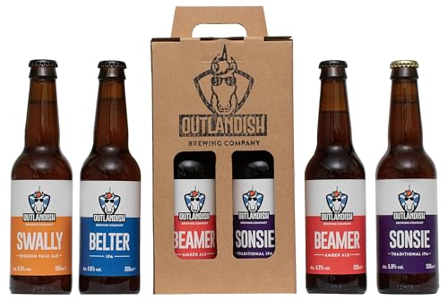 Outlandish Brewing Company's Craft Ales Gift Pack - 4 x 330ml Bottles - 5.9% ABV - Perfect Craft Beer Gifts for Men and Women - Ideal for Any Real Ale Drinker