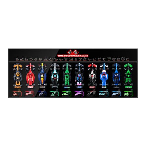 popbricks Wall Display Board for 10 Racing Car Models | Compatible with Lego F1 Speed Champions Set 66802 | Showcase 7724277251 Cars as Wall Art | Premium Black Mount for Collectors (Board Only)