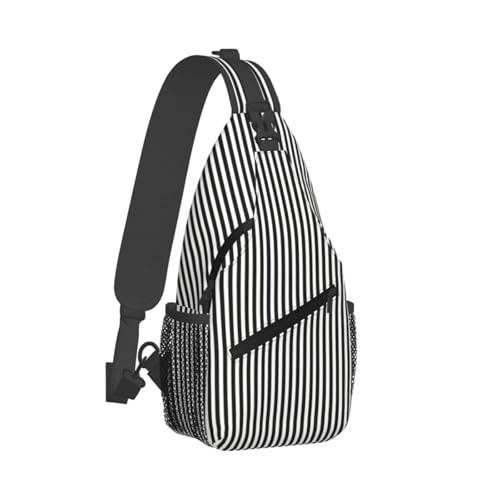 Mochila Urbana Negra con Rayas en Blanco y Negro miniatura 2