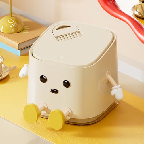 Poubelle de bureau miniature compacte noire avec couvercle
