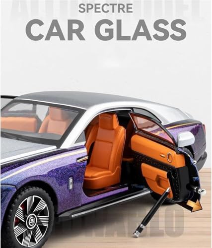 Image of 1:24 Scale Big Rolls Royce Spectre Toy Car | Metal Pullback Diecast Car for Kids with Openable Doors, Sound, Light Effects Toy for Car Enthusiasts (Color As Per Available),blue