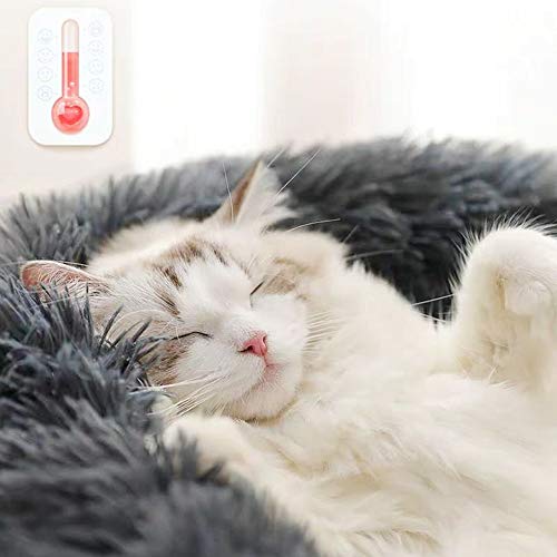 Cama de lã para cachorro,Cama Fofa de Lã para Cachorro Almofada Macia de Pelúcia Redonda para Ninho