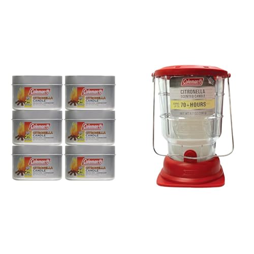 Coleman Campfire Scented 6 oz Citronella Candle Tin Pack of 6 and...