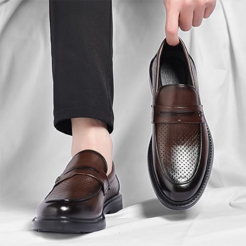 Mens Classic Formal Oxford Lace Up Wedding Pointed Toe Dress Shoes Slip-On Oxford Dress Modern Wedding Office Work Tuxedo Shoes2
