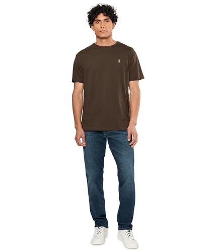 Image of POLO RALPH LAUREN Men's Classic Fit Jersey Crewneck T-Shirt Nutmeg Brown MD