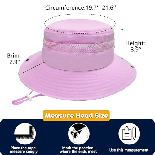 Image of Outdoor Kids Sun Hat for Boys Girls Wide Brim Mesh Bucket Hat UPF 50+ Sun Protection Breathable Summer Fishing Safari Hat