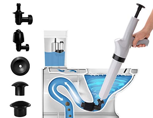 7 in 1 White Air Pressure Plunger Kits,Air Drain Blaster Gun Plunger High