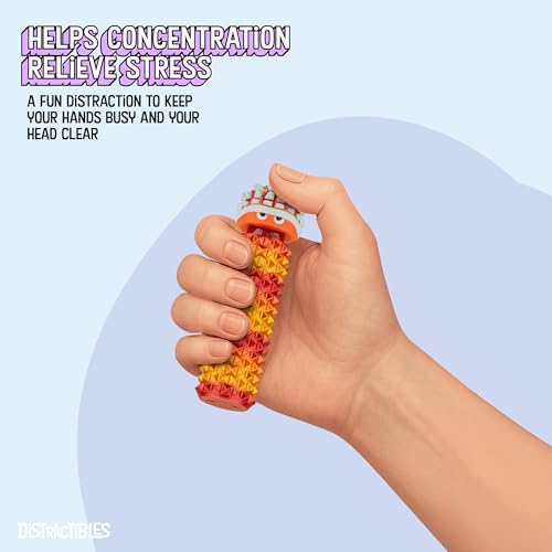 Image of Distractibles Shelly - Sensory Fidget Clicker, Textured Pain Stim Device, Stress Relief for Focus and Concentration (Neon Nova)