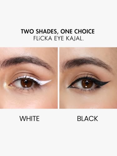 Image of FLiCKA Breathtaking Eyes Twist Kajal Waterproof, Smudge Proof, Longlasting, Dermatologically approved, Intense Colour, White, 0.25g