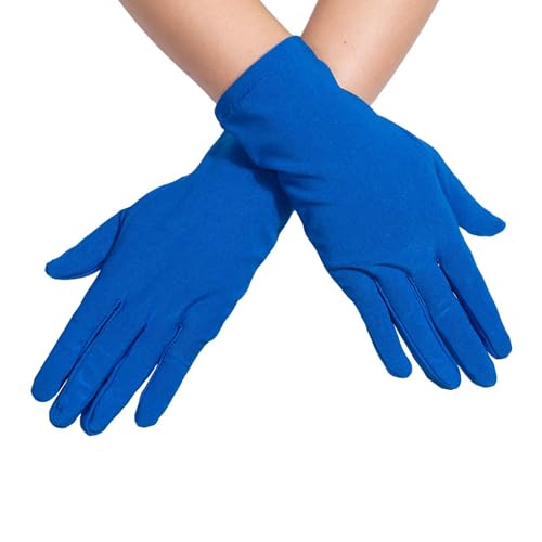 ALVOGIMOR Men Women Wrist Length Spandex Stretch Gloves Wedding Party Christmas Costume Party Dance Gloves (Blue one size)