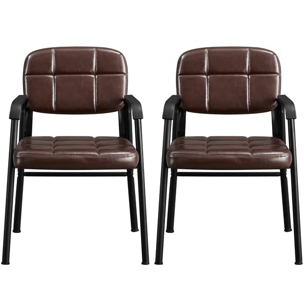 Abician Chaises Visiteur avec Accoudoir Ergonomique Chaise d'accueil Rembourré en Similicuir PU...