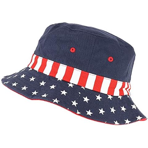Armycrew USA Flag Cotton Bucket Hat - Navy Cover