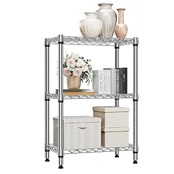 M MZG 3 Tier Metal Wire Storage Shelves (23.6×13.8×35.5″)