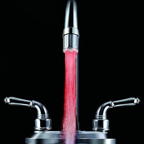 Image of SNOMYRS 7-Color Change Automatically LED Water Faucet Light - Color Changing Tap for Kitchen and Bathroom (7 Color-3PC)