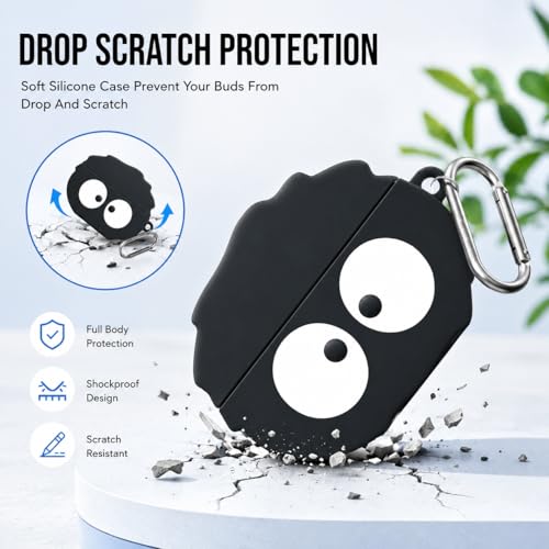 Image of New Silicone Case Compatible with Oneplus Buds Nord 3 Pro (2024) Protective Soft Silicone 360 Full Protection Dust-Proof Shockproof Case Cover with Hook (Cover Only) (Briquette)