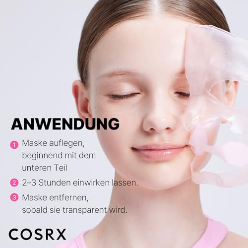 COSRX The Peptide Collagen Lifting Glow Hydrogel Gesichtsmasken Hautpflege 3 Stück, Kollagen Gesichtsmaske, Reise-Essentials, Overnight Gesichtsmaske, Korean Skincare