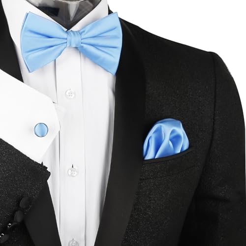 Set de corbatín, pañuelo y mancuernas para hombre miniatura 4