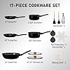 17 Piece Vintage Aluminum Cookware Set, Non-Stick Pots and Pans Set 2 Pots (With 28cm Stock Pot) & 2 Lids, Use Induction, Gas or Electric Stoves for Kitchen, Outdoors Quality No Frills Budget #1