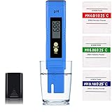 Digital PH Meter, PH Tester ProfessionalHigh Accuracy Water Quality Tester with 0-14 PH Measurement Range, for Aquarium, Pool, Drinking Water, Indoor/Outdoor Use,3 pH Buffer Packets Calibration