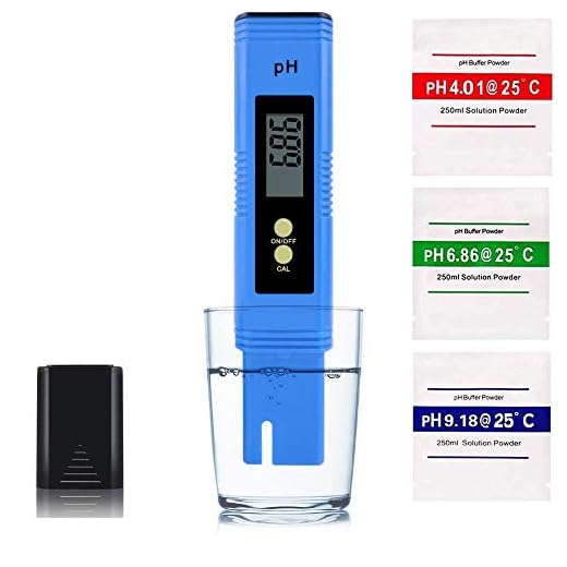 Digital PH Meter, PH Tester ProfessionalHigh Accuracy Water Quality Tester with 0-14 PH Measurement Range, for Aquarium, Pool, Drinking Water, Indoor/Outdoor Use,3 pH Buffer Packets Calibration