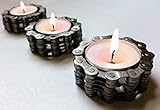 Bike Chain Tea Light Candle Holders Set of 2