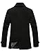 Match Mens Wool Blend Classic Pea Coat Winter Coats (010 Black, Medium)