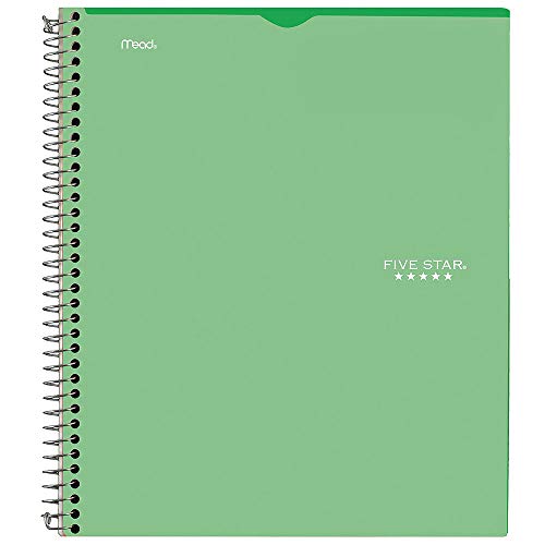 Five Star Interactive Notetaking, 1 Subject, College Ruled Spiral Notebook, 100 Sheets, 11" X 8-1/2", Customizable, Green (06374Aq8) #TOP5