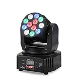 Tomshine 40W Stage Lighting 12 LED RGBW Sound Activated Moving Head DJ Lights Wash Effect for Party KTV Pub Bar Show Wedding Ceremony