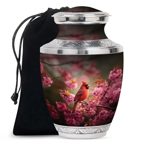 Image of Cardinal Urn for Ashes Large Burial Urn for Mom & Dad 10 Inch Large | Large Burial Urn for Mom & Dad, Memorial Funeral Urns, Decorative Cremation Urns for Adult Ashes Women