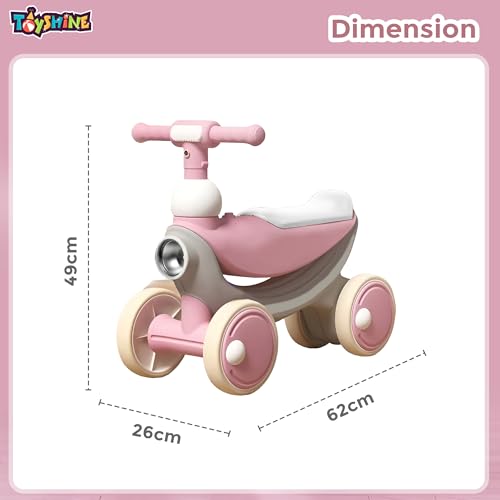 Image of Toyshine Musical Twist Scooter for Kids | Light Up Ride-On Car, Fun Twisting Bike with Music & LED Wheels for Kids Boys Girls Age 1-3 (Pink Mushroom)