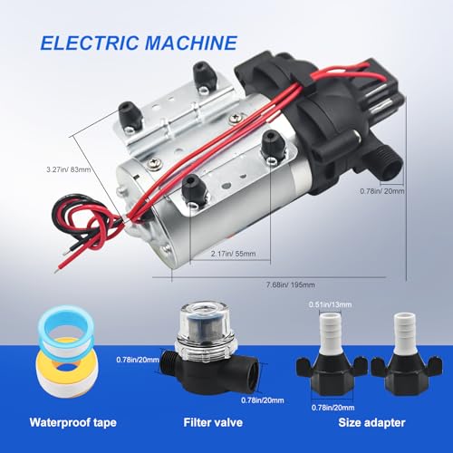 Image of 2088-554-144 2088-403-144 RV Water Pump12v Diaphragm pump 3.5 Gallons Per Minute 45 Psi 1 /2MNPT Connection Water Delivery Pump for RV or Marine