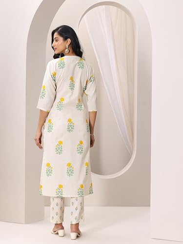 Image of Libas Printed Cotton Straight Kurta with Trouser
